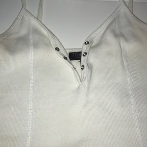 white button up tank top